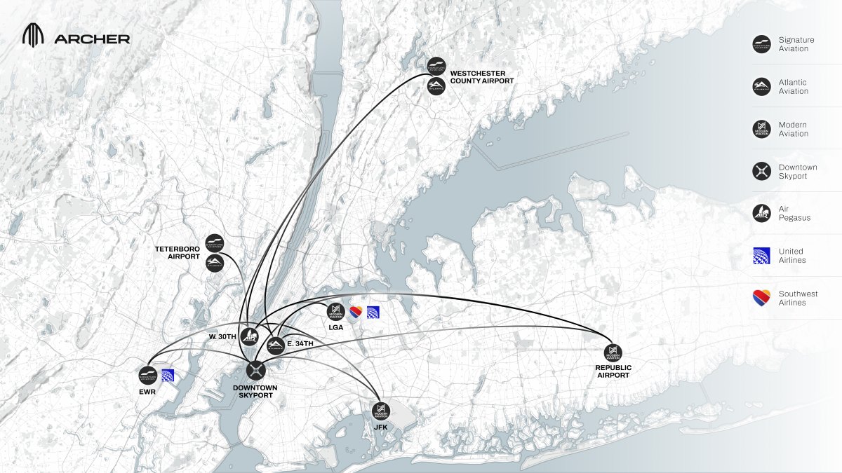 archer new york air taxi network