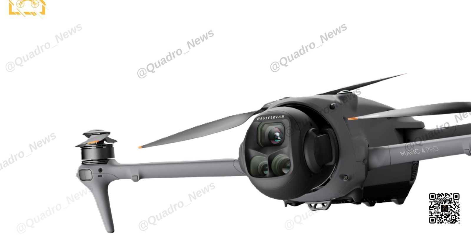leaked dji mavic 4 pro product photo showing the front of the camera's payload
