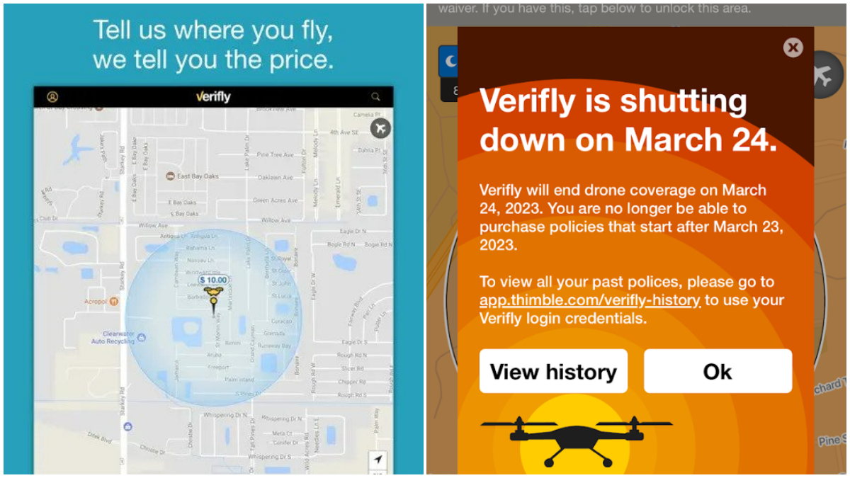 verifly drone insurance shutting down
